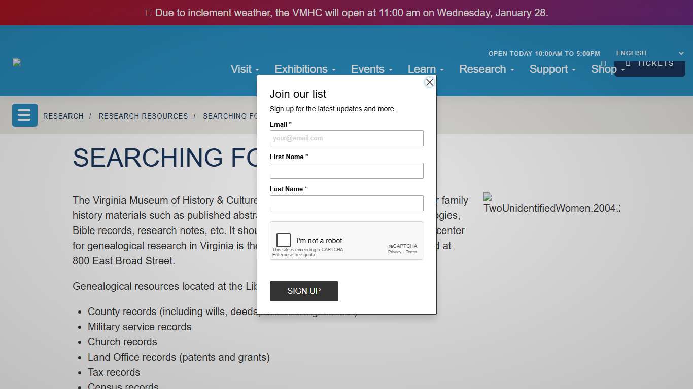 Searching for People Virginia Museum of History & Culture