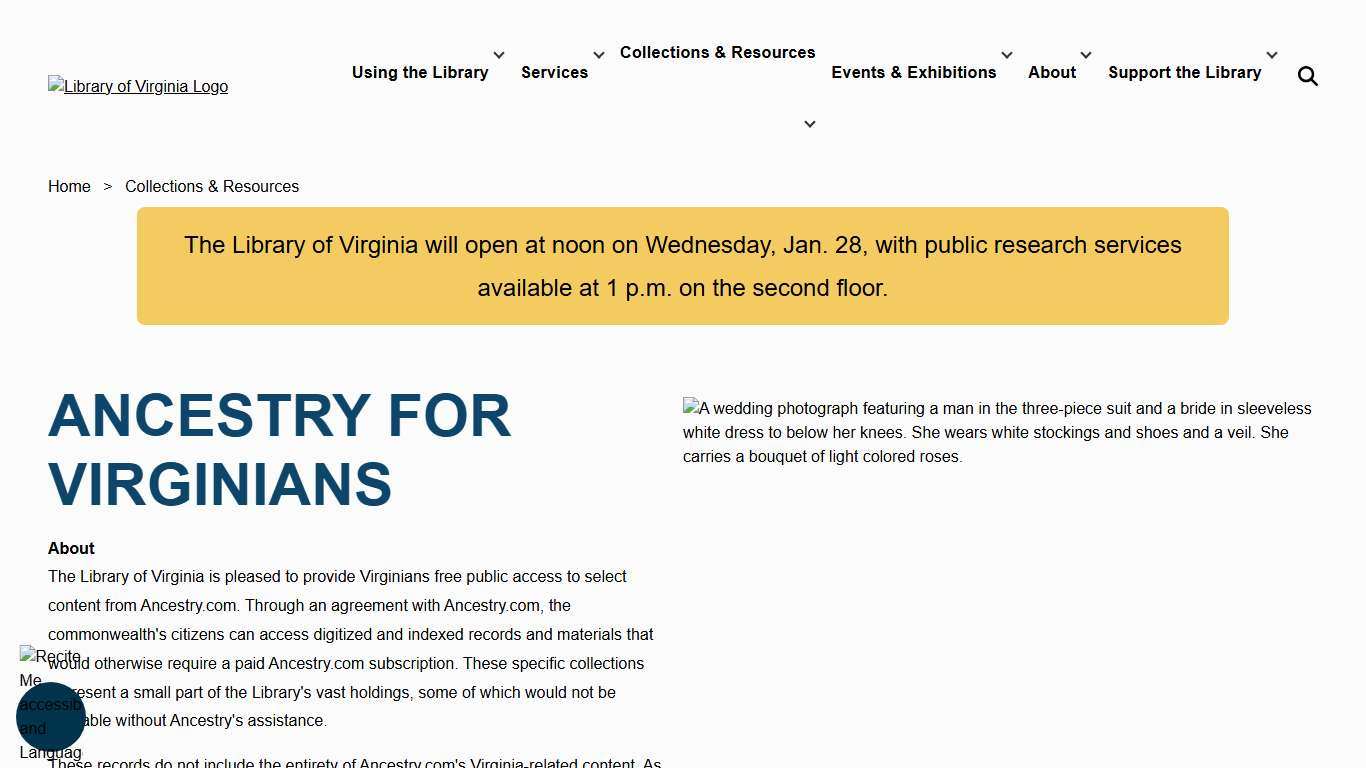 Ancestry for Virginians Library of Virginia