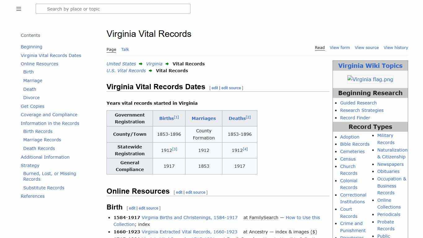 Virginia Vital Records • FamilySearch